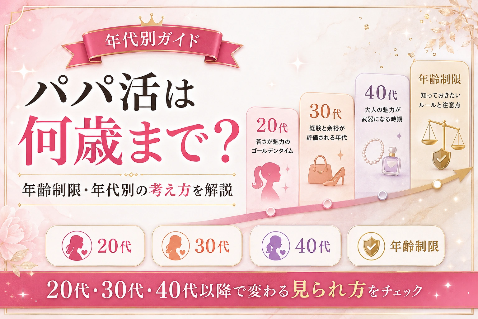 パパ活は何歳から何歳まで？年齢制限と年代別の選び方