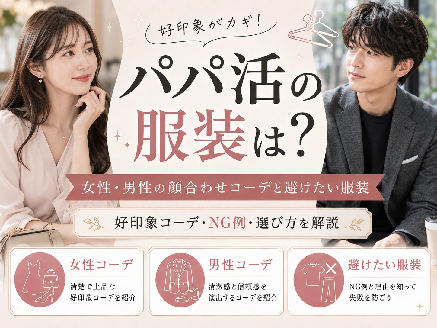 パパ活の服装は？女性・男性の顔合わせコーデと避けたい服装