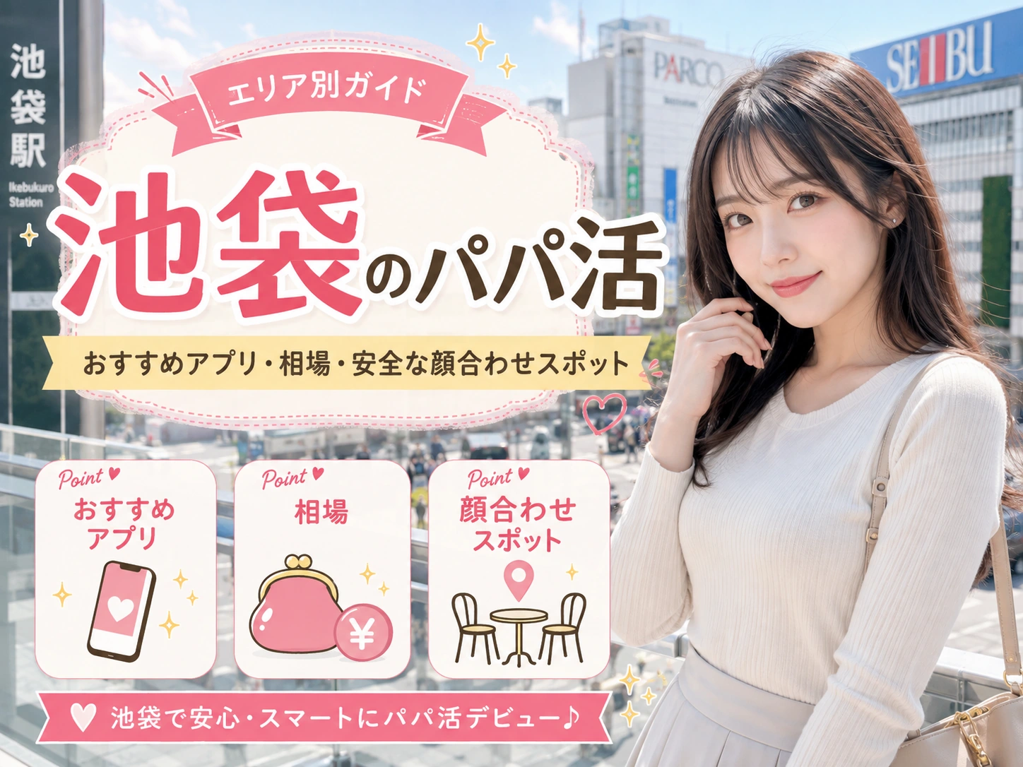 池袋のパパ活|おすすめアプリ・相場・安全な顔合わせスポット