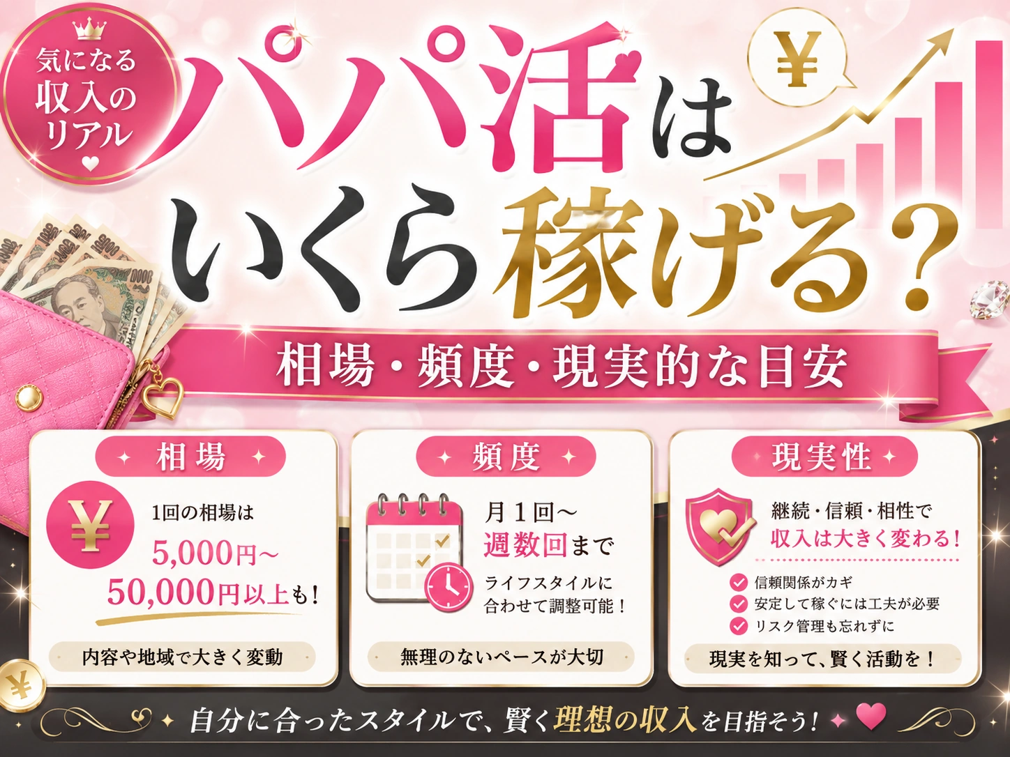 パパ活はいくら稼げる?月収・平均収入・稼ぐコツと注意点【2026年】