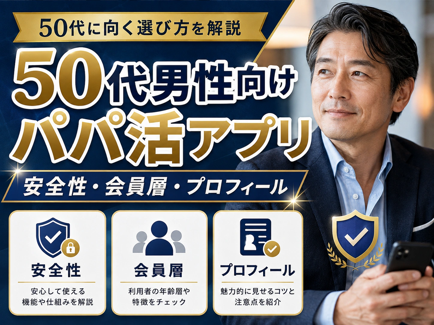 50代男性に向くパパ活アプリ｜安全性・会員層・プロフィール