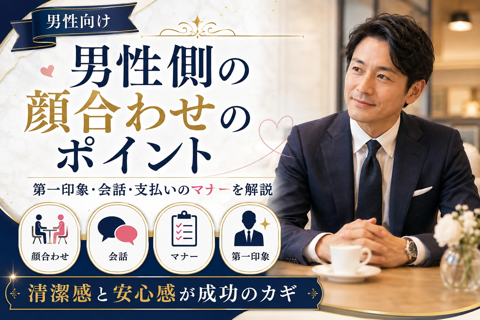 男性側の顔合わせガイド｜場所・会話・条件確認・マナー