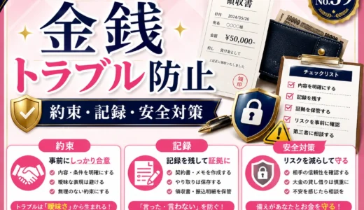 パパ活の金銭トラブルを防ぐには？約束・支払い・貸し借りの注意点