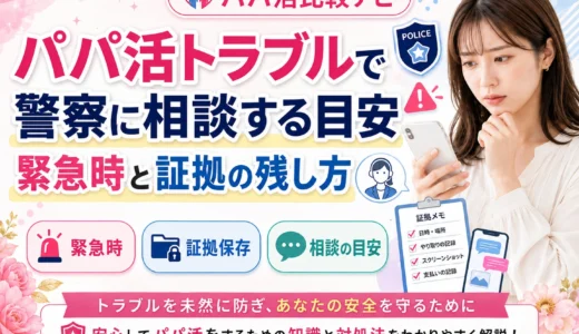 パパ活トラブルで警察に相談する目安｜緊急時と証拠の残し方