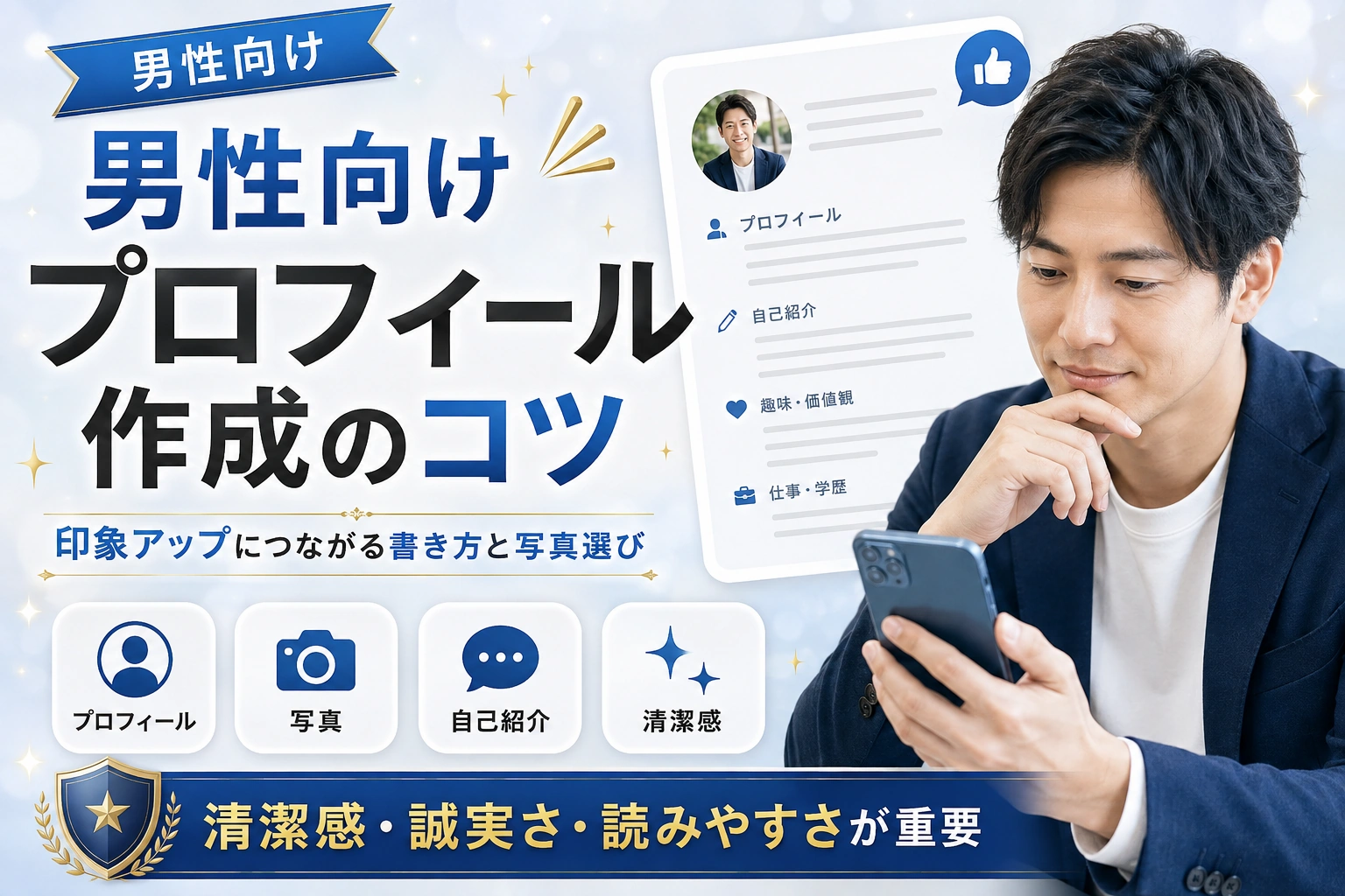 男性向けパパ活プロフィールの作り方|信頼感と身バレ対策
