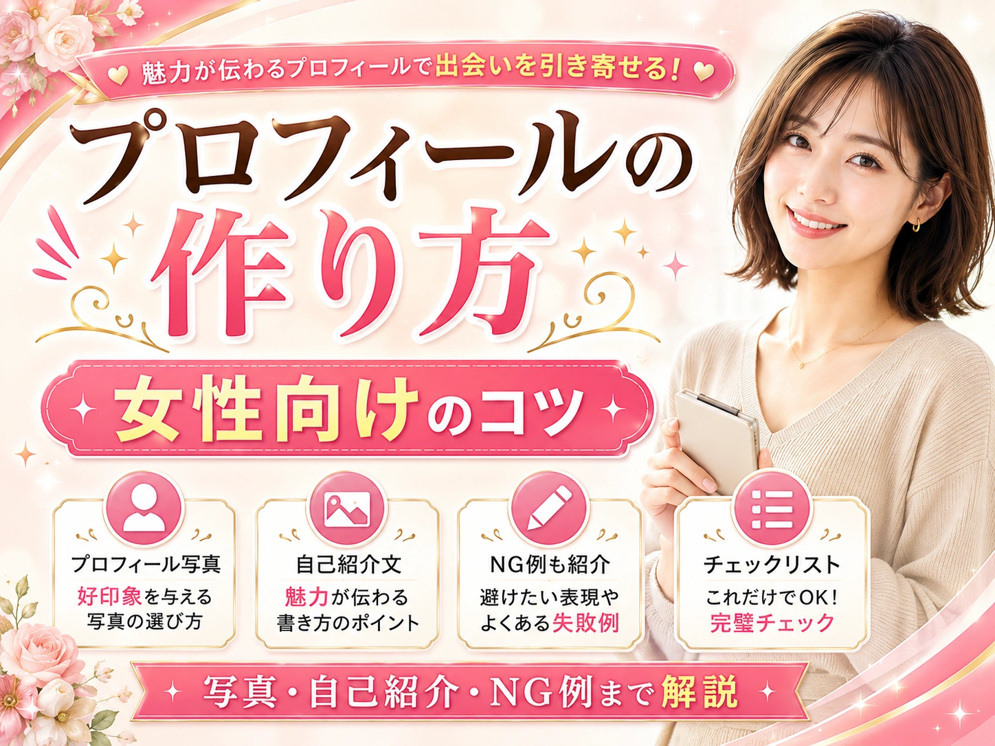 パパ活プロフィールの作り方【女性向け】写真・自己紹介・身バレ対策