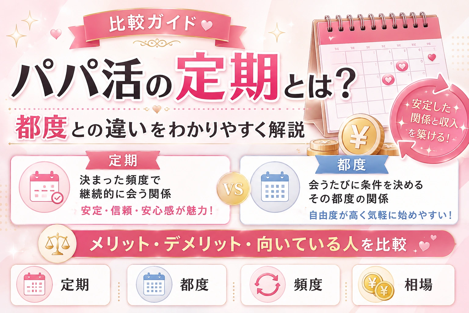 パパ活の定期とは？都度との違い・継続前に確認したい条件