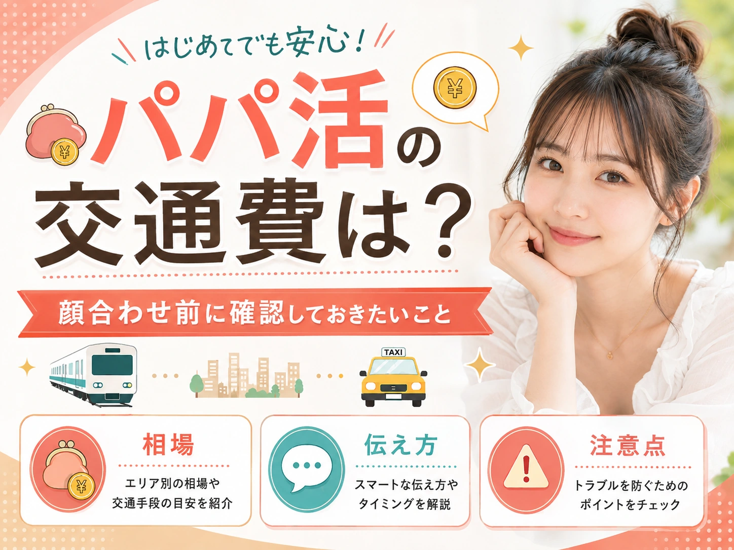 パパ活の交通費はどうする？顔合わせ前に確認しておきたいこと