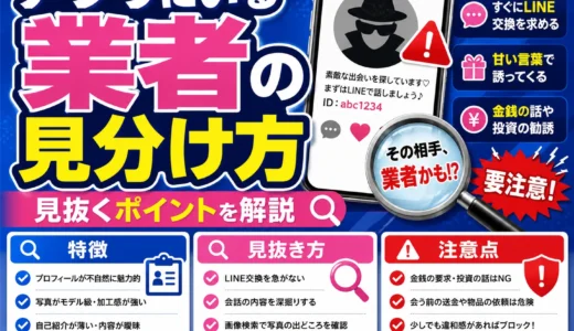 パパ活アプリにいる業者の見分け方｜勧誘・外部誘導・金銭要求に注意