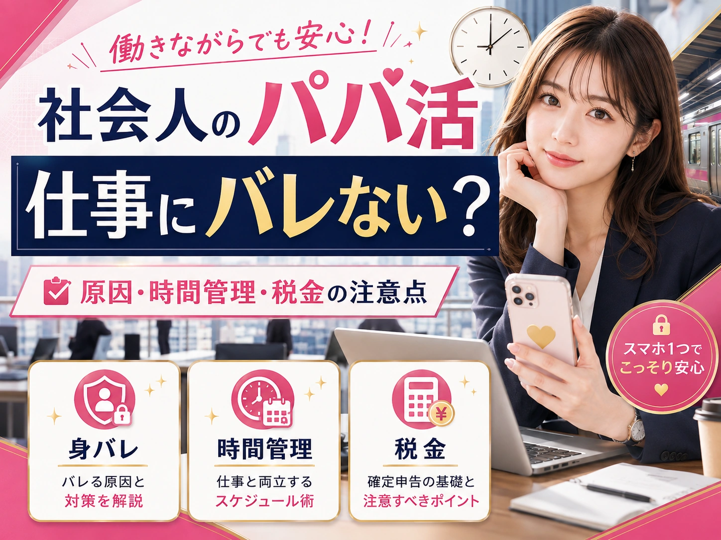 社会人のパパ活｜仕事にバレる原因・時間管理・税金の注意点