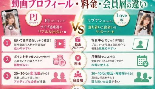 PJとラブアンを比較｜動画プロフィール・料金・会員層の違い